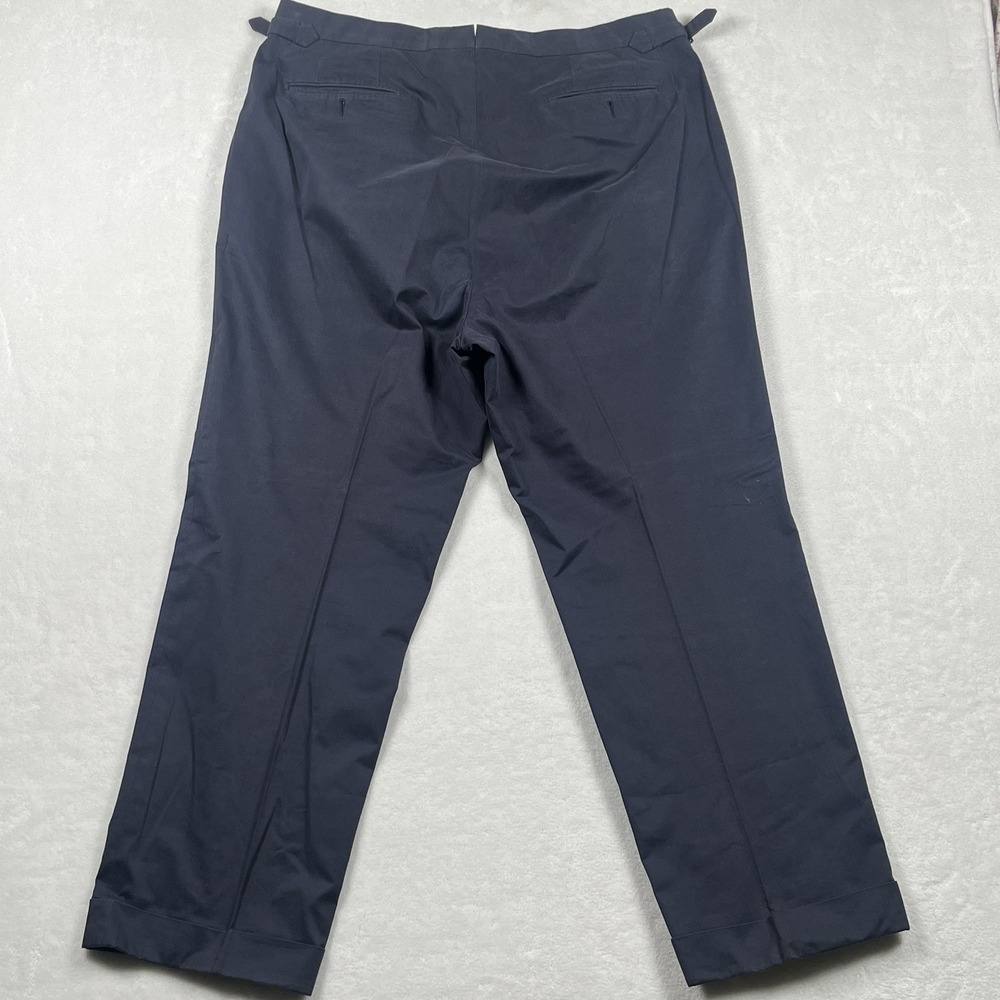 CUSTOM Ermenegildo Zegna Blue Cashco Cotton Cashmere Pleats Side Tab Pants 38x31 - Picture 4 of 12